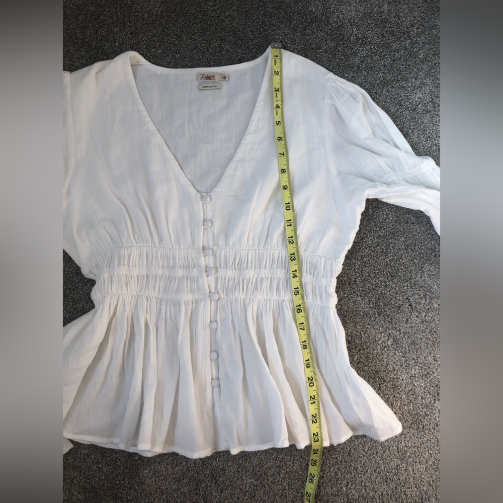 Faherty White Button-Down Blouse - Picture 14 of 16
